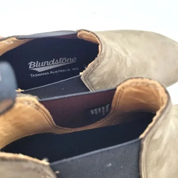 BLUNDSTONE 1974 Stone nubuck ankle womens chelsea boot US size 8.5 - Picture 10 of 16